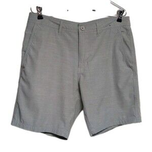 Nordstrom Men's Shop Shorts Casual Chino Flat Front  Gray 32W